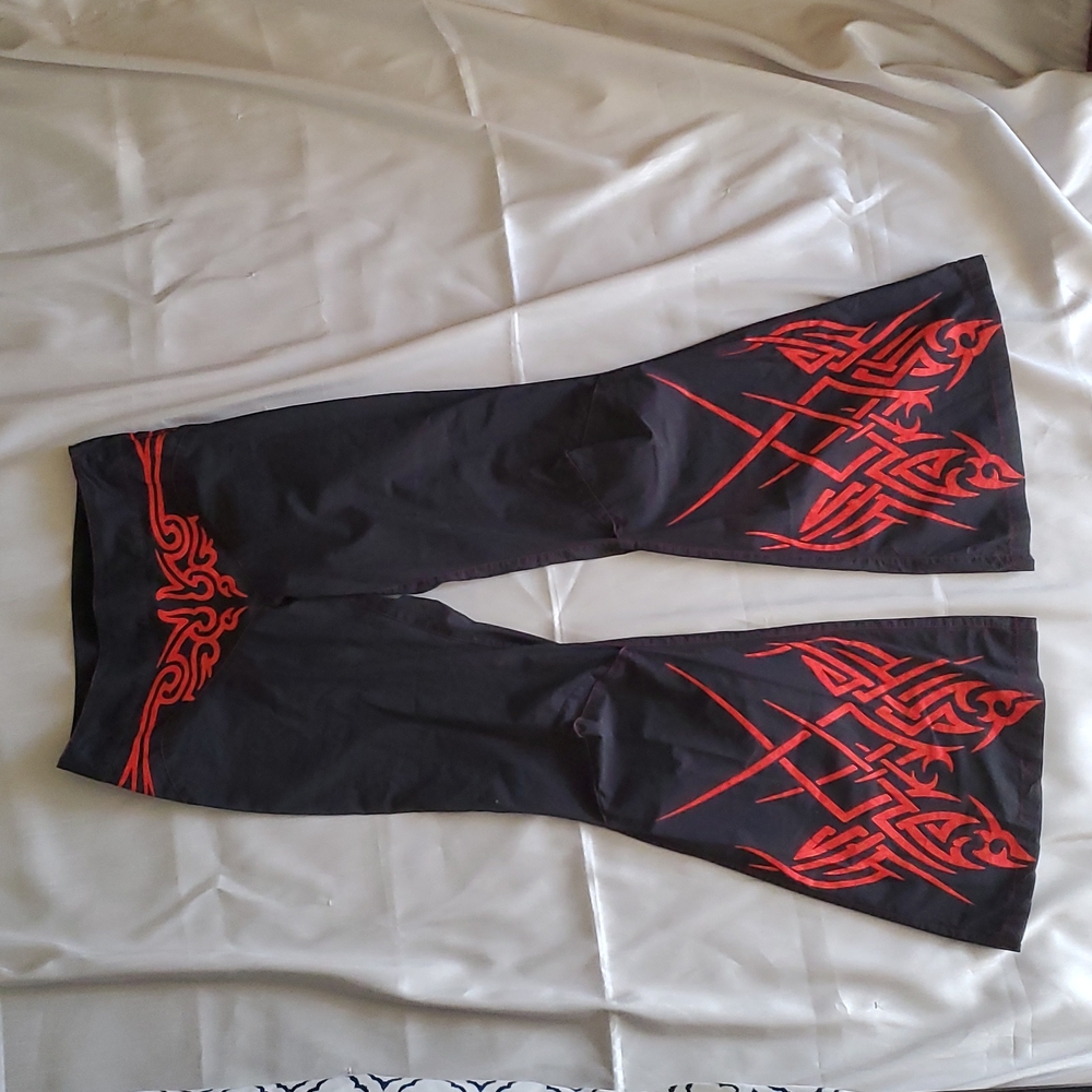 Cyberdog Bellbottom Pants size XS black and red